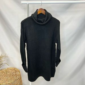 Topshop | Black Knit Turtleneck Sweater Tunic